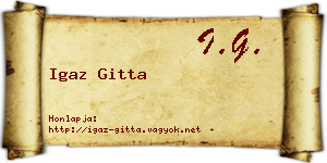 Igaz Gitta névjegykártya